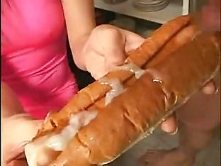 Japanese girl eating cum on food (3)