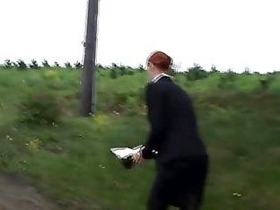 wet businesswoman