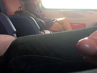 Jerking in train next to Amazing legs 2